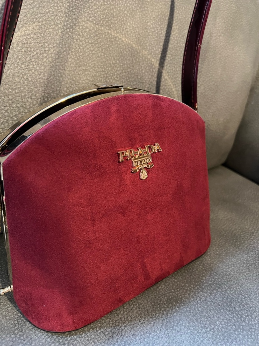 Prada Burgundy Shoulder Bag - Picture 6 of 7